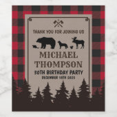 Etiqueta Para Botella De Vino Lumberjack birthday Weinetikett (Einzelnes Label)