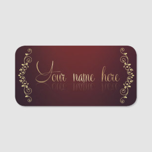 Etiqueta para nombre clásica con decoración namensschild