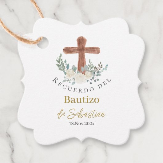 Etiqueta para recuerdos de Bautizo Geschenkanhänger (Vorderseite)