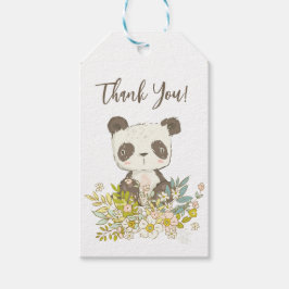 Etiqueta Thank You Baby Shower Panda Geschenkanhänger
