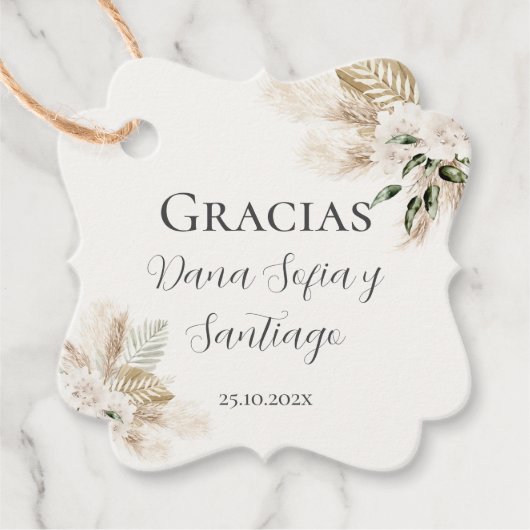 Etiquetas Boho de Boda para recuerdos Geschenkanhänger (Vorderseite)