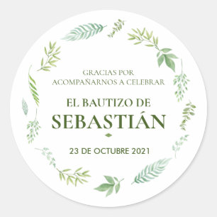 Etiquetas de agradecimiento para bautizo runder aufkleber