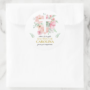 Etiquetas de agradecimiento para bautizo runder aufkleber