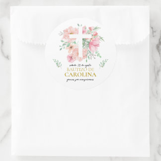 Etiquetas de agradecimiento para bautizo runder aufkleber