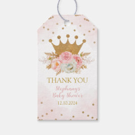 Etiquetas de regalo Princesa Floral Rosa y Oro Geschenkanhänger