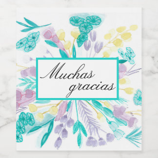 Etiquetas diseñadas en acuarelas a mano weinetikett