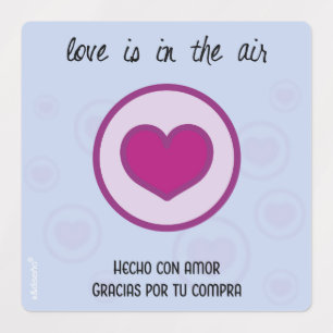 Etiquetas Gracias por tu compra. Hecho con amor. Etiketten