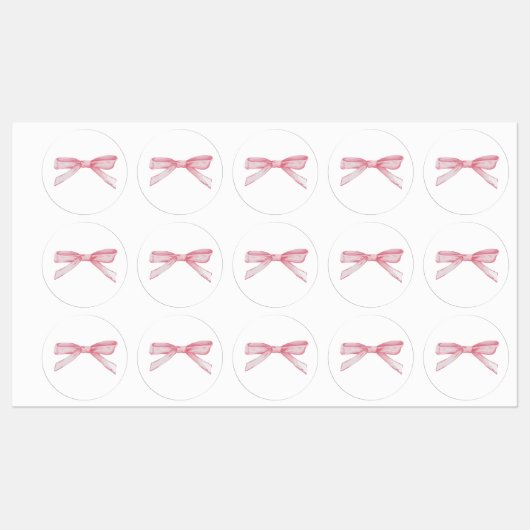 Etiquetas lazo rosa coqueto etiketten (Blatt)