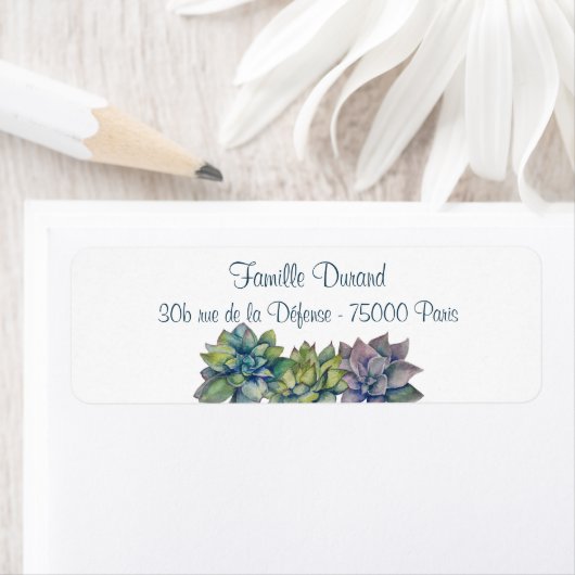 Étiquette Etiquette de retour courrier succulentes (Insitu)