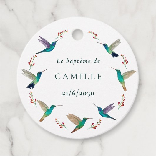 Etiquette ronde baptême geschenkanhänger (Vorderseite)