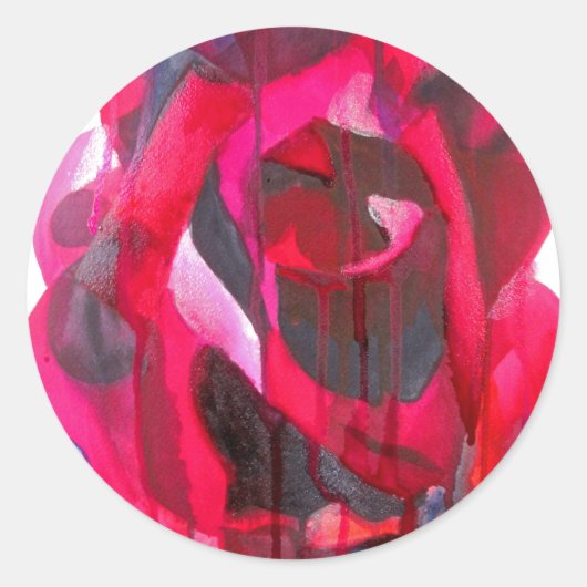 Etoile de Holland Moderne Rose Originale Kunst Runder Aufkleber (Vorderseite)