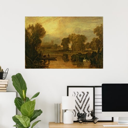 Eton-Uni aus dem Fluss oder The Thames am Poster (Heimbüro)