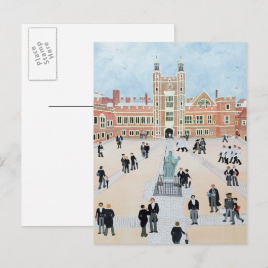 Eton Uni School Yard 1991 Postkarte (Vorne/Hinten)