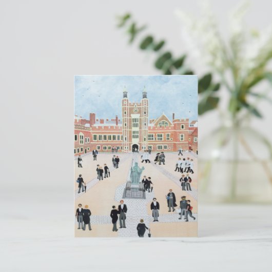 Eton Uni School Yard 1991 Postkarte (Stehend Vorderseite)