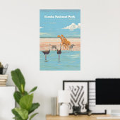 Etosha Nationalpark Namibia Afrika Reiseplakat Poster (Heimbüro)