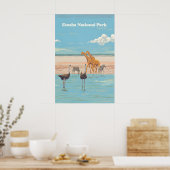 Etosha Nationalpark Namibia Afrika Reiseplakat Poster (Küche)