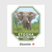 Etosha Nationalpark Namibia Elephant Watercolor Aufkleber (Blatt)