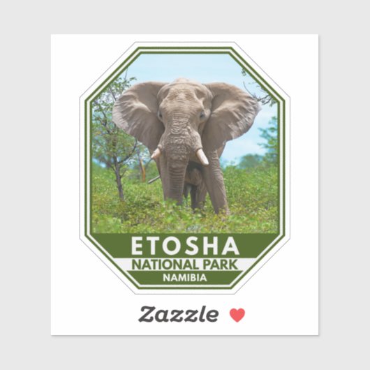 Etosha Nationalpark Namibia Elephant Watercolor Aufkleber (Blatt)