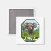 Etosha Nationalpark Namibia Elephant Watercolor Magnet (Vorderseite/Rückseite)