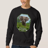 Etosha Nationalpark Namibia Elephant Watercolor Sweatshirt (Vorderseite)