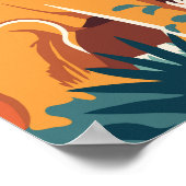 Etosha Nationalpark Namibia Vintag Poster (Ecke)