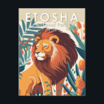 Etosha Nationalpark Namibia Vintag Postkarte<br><div class="desc">Etosha National Park Vektorgrafik Design. Der Park liegt im Nordwesten Namibias und ist einer der größten Nationalparks Afrikas.</div>