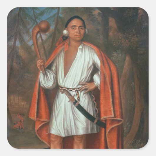 Etow Oh Koam, König der Nationen, 1710 Quadratischer Aufkleber (Vorderseite)