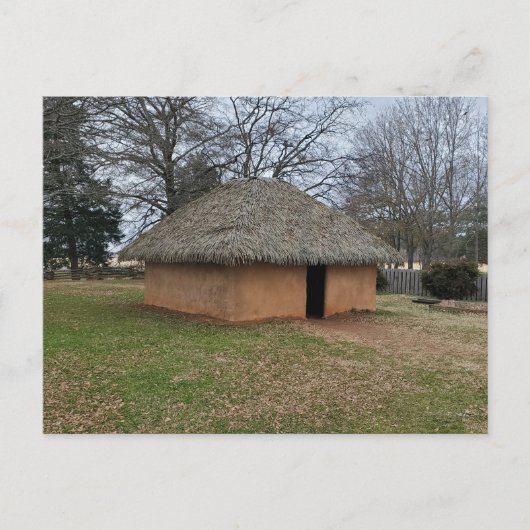 Etowah Strohdachhaus Postkarte (Vorderseite)