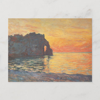 Etretat, Cliff of d'Aval, Sunset - Claude Monet Postkarte