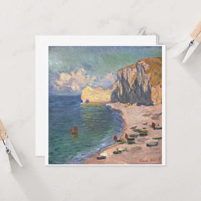Étretat, The Beach und Falaise d’Or, Monet (Vorderseite/Rückseite Beispiel)