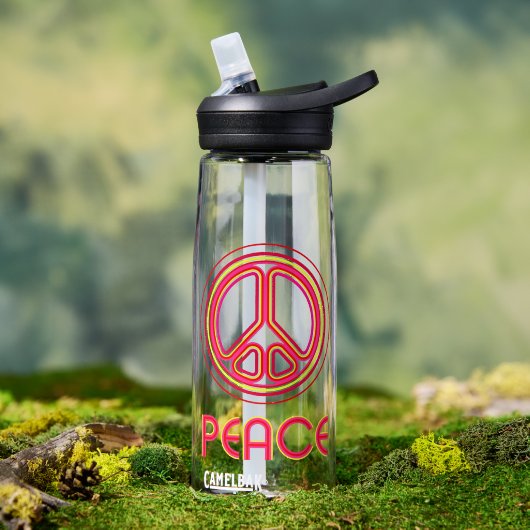 etro psychedelisches Friedenszeichen lineare Grafi Trinkflasche (Außenbereich (gedreht))