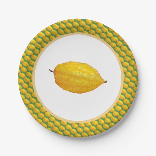 Etrogs für Sukkot Pappteller (Vorderseite)