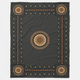 Etruscan Black Bucchero Sun Wheel Mystical Fleecedecke