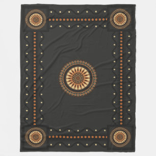 Etruscan Black Bucchero Sun Wheel Mystical Fleecedecke