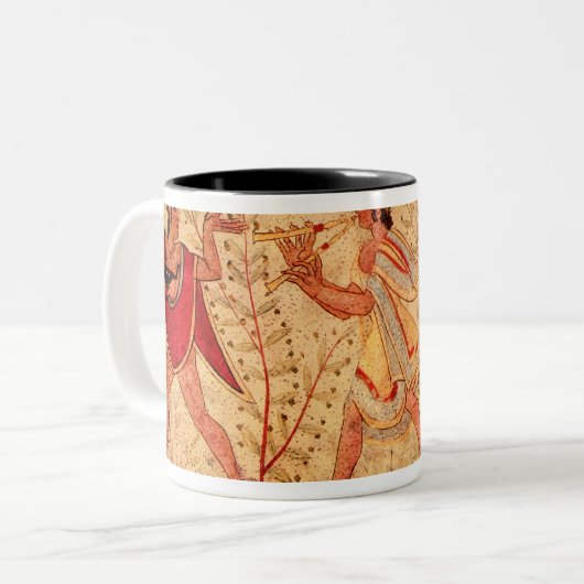 Etruscan Musiker Zweifarbige Tasse (Vorderseite Links)