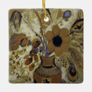 Etruscan Vase mit Blumen Keramikornament