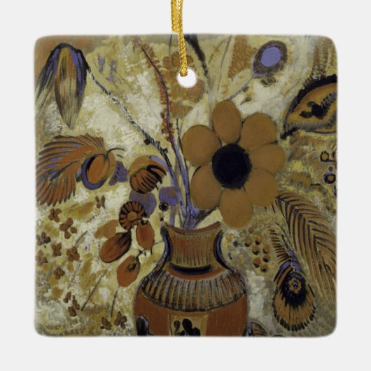 Etruscan Vase mit Blumen Keramikornament (Vorderseite)