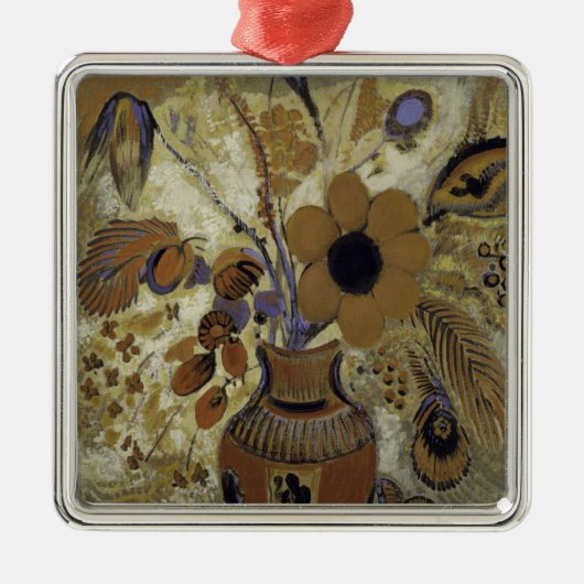 Etruscan Vase mit Blumen Silbernes Ornament (Vorne)