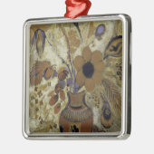 Etruscan Vase mit Blumen Silbernes Ornament (Links)