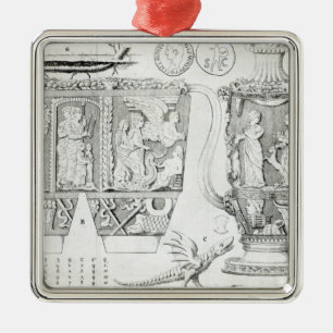 Etruscan Vase und Entwürfe, 1749 Silbernes Ornament