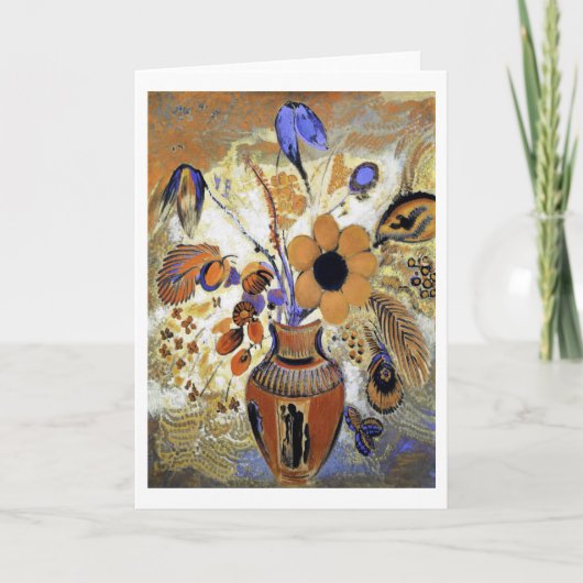 Etruscan Vase with Flowers, Redon Karte (Vorderseite)