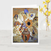 Etruscan Vase with Flowers, Redon Karte (Gelbe Blume)