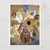 Etruscan Vase with Flowers, Redon Postkarte (Vorderseite)