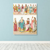 Etruskanisches Kleid Leinwanddruck (Insitu (Holzboden))