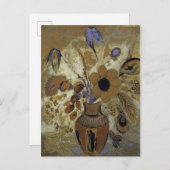 Etruskische Vase mit Blume Postkarte (Vorne/Hinten)