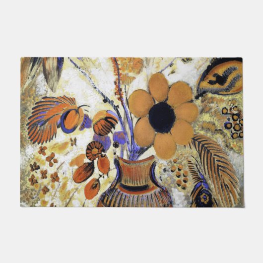 Etruskische Vase mit Blume, Redon Fußmatte (Vorderseite)