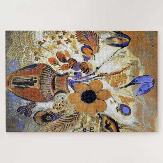 Etruskische Vase mit Blume, Redon Puzzle (Horizontal)