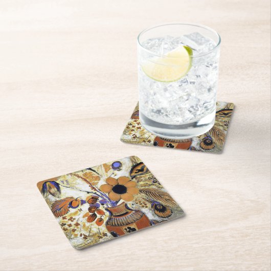 Etruskische Vase mit Blume, Redon Rechteckiger Pappuntersetzer (Vor Ort)