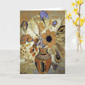 Etruskische Vase mit Blume von Odilon Redon Karte (Gelbe Blume)