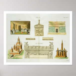 Etruskischer Sarkophagen und Sepulser, Platte 7, K Poster